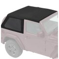 Soft Top For 2018 2024 Jeep Wrangler Jl 2 Door Black Sailcloth Vinyl Roof With Zip Out Tinted Plastic Windows Go-5455 
