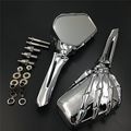 Motorcycle Skull Mirror Yamaha Road Royal Max Vstar 1100 1300 1600 1700 Warrior Virago Chro