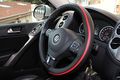 14 25 -15 Steering Wheel Wrap Cover Pvc Leather Stitch On With Needle Thread Black Red Line Color 47013 