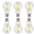 Dimmable Led Filament Lamps 6 Pack A19 Clear E26 Medium Base 12 5 Watt 2700k Warm White 90 Cri 120 Volt S12429 