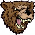 Stickertalk Right Facing Bear Mascot Head Sticker 4 Inches By 