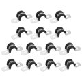 14 Pcs 10mm 3 8 Cable Clamp 304 Stainless Steel Rubber Coated Cushioned Insulated 2 Hole U-tube Strap For Lines Pipe Hose Wire 