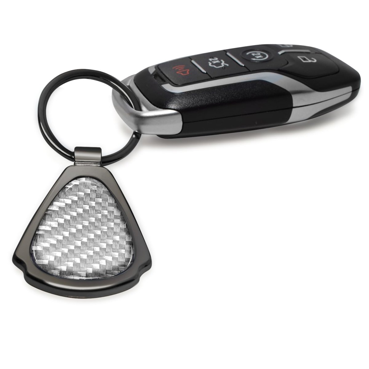 Ford Mustang Cobra Genuine Carbon Fiber Black Metal Teardrop Key Chain With Bottle Opener Official Licensed 2 13 In X 1 25