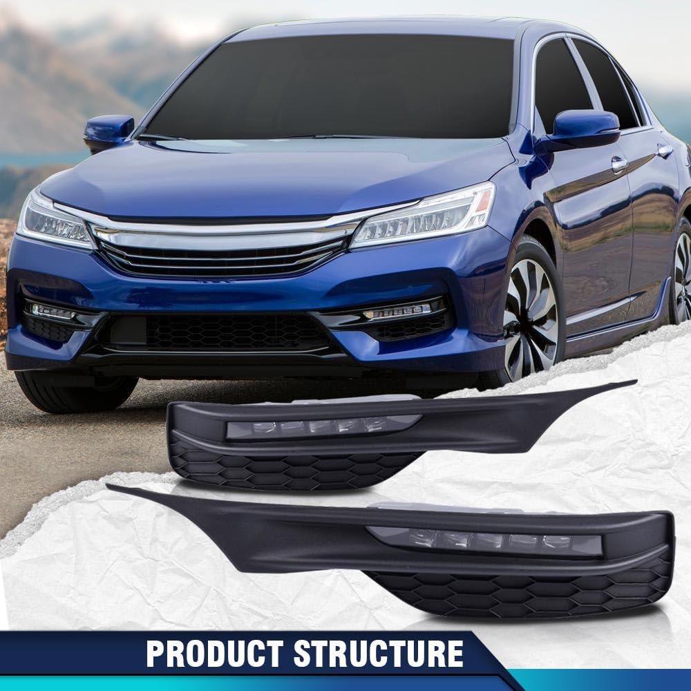 Led Front Bumper Fog Lights Left Right Side For Honda Accord Sedan 2016-2017 Lamps Wiring Switch 33900t2aa21 Ho2592142