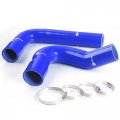 G-plus Silicone Radiator Coolant Hose Pipe Kit Clamps Compatible With Ford Mustang Falcon Fairlane V8 2pcs 1967-1970 Blue