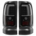 Led Tube Bar Rear Brake Tail Lights For 1994 To 2002 Dodge Ram 1500 2500 3500 Clear Black Lens And Housing Left Right Pair