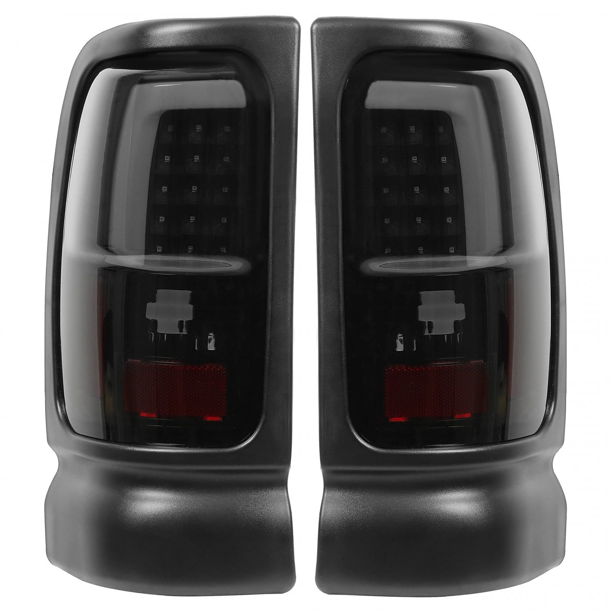 Led Tube Bar Rear Brake Tail Lights For 1994 To 2002 Dodge Ram 1500 2500 3500 Clear Black Lens And Housing Left Right Pair