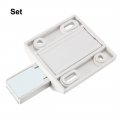 Uxcell 5-8mm Glass Door Magnetic Touch Catch Latch Closure Plastic White With Clamp Set