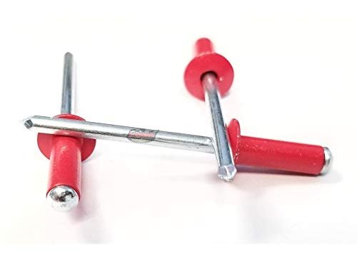 Red 3 16 In Exploding Banana Peel Aluminum Pop Rivets Small Head Blind For Fiberglass And Sheet Metal 250 Pack