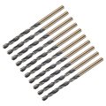 10pcs Straight Shank Twist Drill Bits 3 8mm Gold Titanium Black Nitride Coated High Speed Steel Hss 41 With 3 For Stainless 