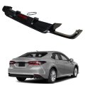 Rear Bumper Diffuser Spoiler With Led Brake Light Gloss Black For 2018 2019 2020 2021 Camry Abs Plastic Lip Splitter 