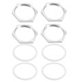 4pcs Cast Pipe Fitting Hex Locknut With Washer 304 Stainless Steel Lock Nut Npt 1-1 4 Female Thread For Plumbing Fixed Water 