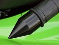 Black Spike Billet Handle Bar Ends For Honda Grom Aluminum Finish 