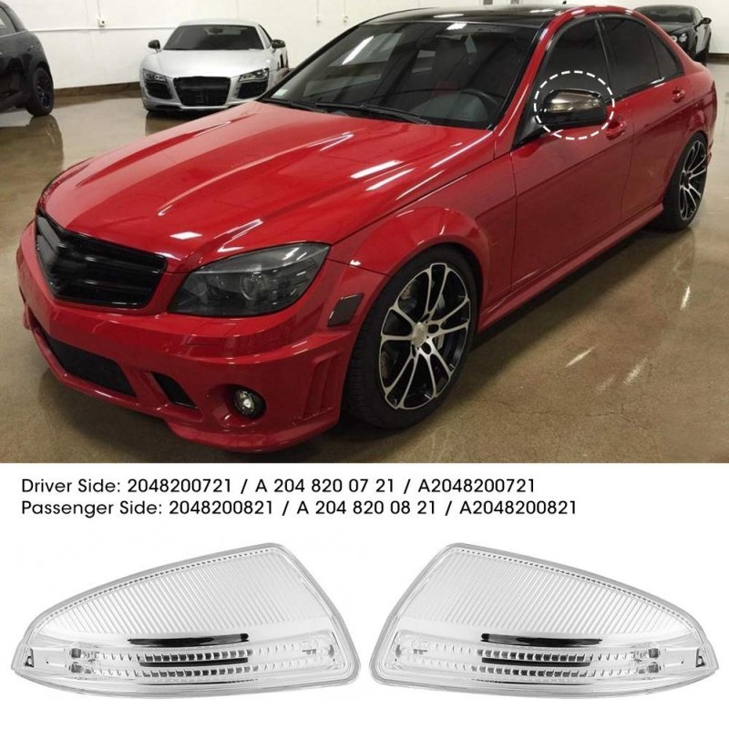 Evgatsauto Side Mirror Turn Signal Light Car Lamp Lights Fit For C-class C250 C300 A 204 820 08 21 A2048200821 2048200721