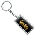 Graphics More Rectangle University Of Idaho Secondary Logo Keychain In Chrome Plated Metal