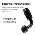 Gift2u 10an Swivel Hose End 90 Degree Fuel Pipe Fitting For Braided Line Aluminum Black