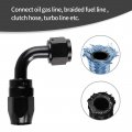 Gift2u 10an Swivel Hose End 90 Degree Fuel Pipe Fitting For Braided Line Aluminum Black