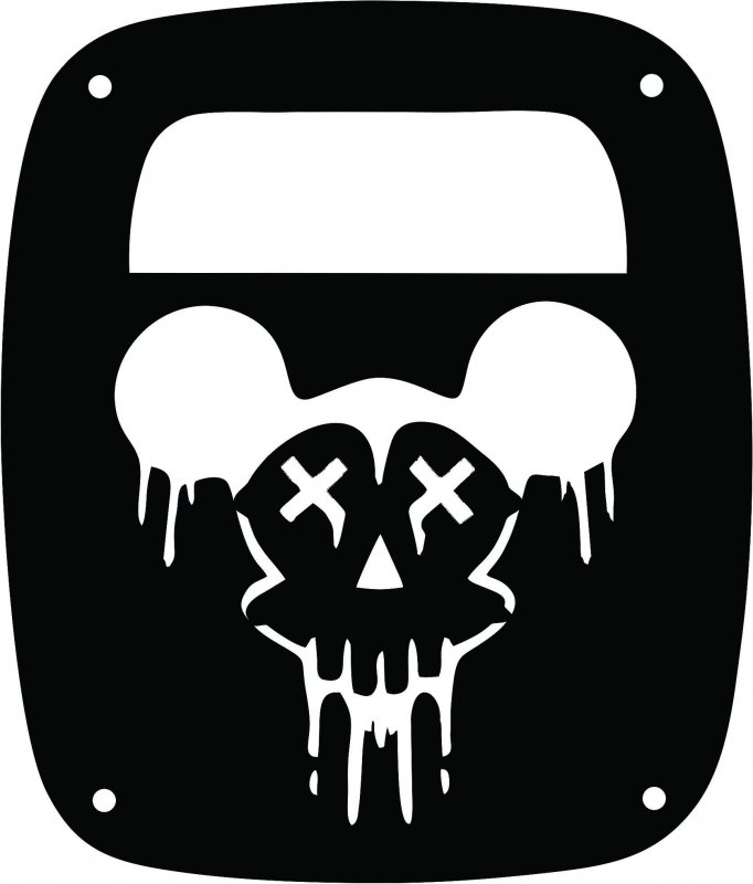 Jeeptails Mickey Mouse Zombie Skull Tail Lamp Light Covers For Jeep Wrangler Yj And Tj Black Set Of 2