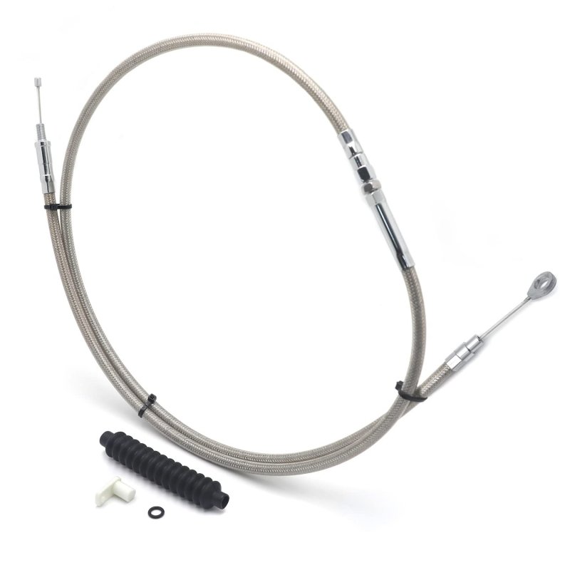 Stainless Braided Clutch Cable For 07-16 H-d Twin Cam Touring Softail Dyna Chrome 62 9375 In Total Length