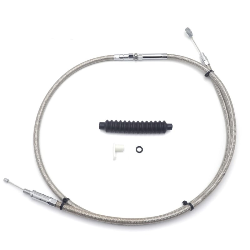 Stainless Braided Clutch Cable For 07-16 H-d Twin Cam Touring Softail Dyna Chrome 62 9375 In Total Length