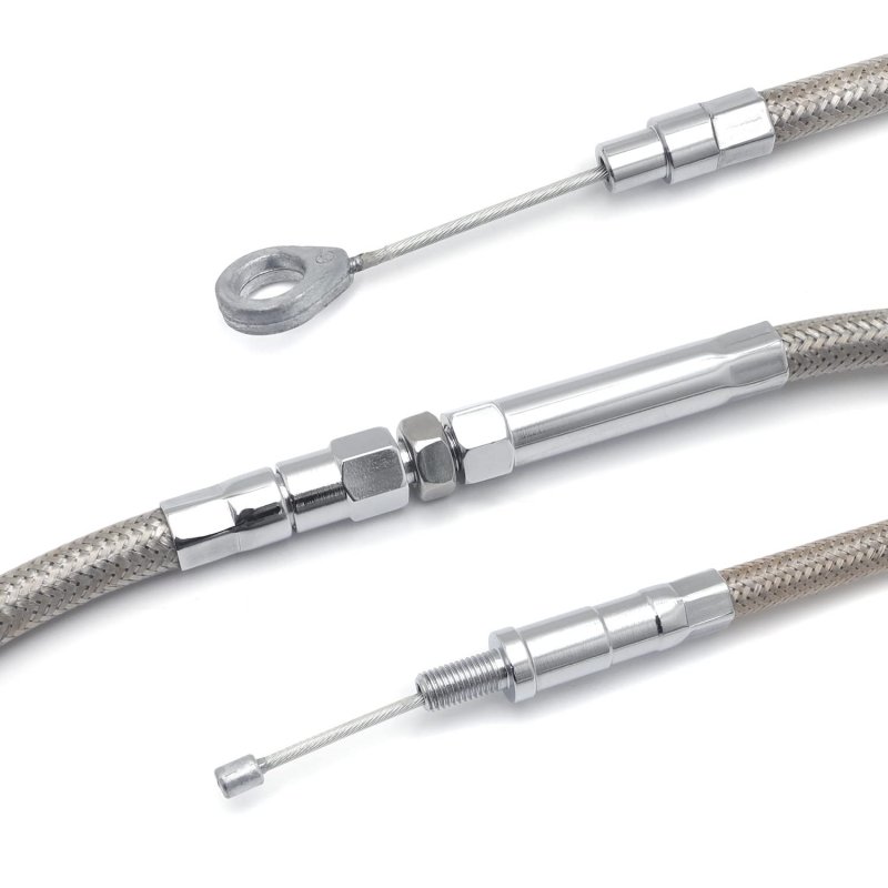 Stainless Braided Clutch Cable For 07-16 H-d Twin Cam Touring Softail Dyna Chrome 62 9375 In Total Length