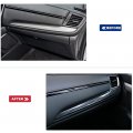 Cebat 2pcs Central Control Dashboard Panel Cover Abs Carbon Fiber Air Conditioning Vent Outlet Stickers Inner Decorative Decal