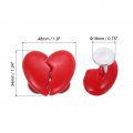 Uxcell 4pcs Toilet Tank Button Pusher Love Heart Shaped Flushing Replacement Part For Women Long Nail Red