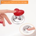 Uxcell 4pcs Toilet Tank Button Pusher Love Heart Shaped Flushing Replacement Part For Women Long Nail Red