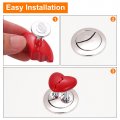 Uxcell 4pcs Toilet Tank Button Pusher Love Heart Shaped Flushing Replacement Part For Women Long Nail Red