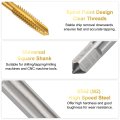 4pcs 1 4-20 Unc B2 Spiral Point Thread Tap Screw Threading Tapping Tool Titanium Coated 6542 High Speed Steel Machine Taps Bit