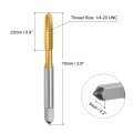 4pcs 1 4-20 Unc B2 Spiral Point Thread Tap Screw Threading Tapping Tool Titanium Coated 6542 High Speed Steel Machine Taps Bit