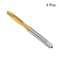 4pcs 1 4-20 Unc B2 Spiral Point Thread Tap Screw Threading Tapping Tool Titanium Coated 6542 High Speed Steel Machine Taps Bit
