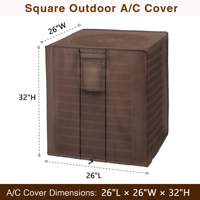 Brivic Air Conditioner Covers For Outside Unit Winter Ac Outdoor Fits Up To 26 X 32 Inches