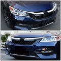 Auto Dynasty Chrome Honeycomb Mesh Front Bumper Upper Grille Compatible With 16-17 Honda Accord Sedan