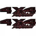 4x4 Black Widow Spider Truck Decal Set Carbon Fiber Red Sticker