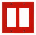 Leviton 80409-nr 2-gang Decora Gfci Device Wallplate Standard Size Red 