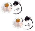 2 Pack 5 Halogen H4 Headlight 12v 60 55w Amber Glass Round Lens Housing Low High Beam Retro Vintage 5 3 4 Inch Conversion