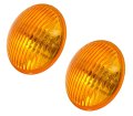 2 Pack 5 Halogen H4 Headlight 12v 60 55w Amber Glass Round Lens Housing Low High Beam Retro Vintage 5 3 4 Inch Conversion 