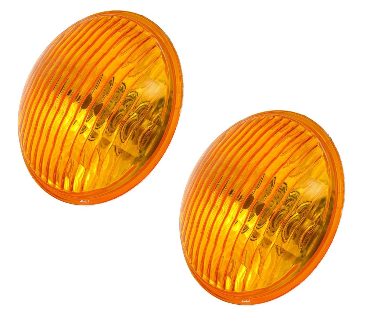 2 Pack 5 Halogen H4 Headlight 12v 60 55w Amber Glass Round Lens Housing Low High Beam Retro Vintage 5 3 4 Inch Conversion