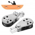 Anchor Trolley Kit 2pcs Stainless Steel Pulleys Blocks Marine Hardware Boat Accessories For Kayak Canoe