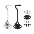 Hook And Eye Door Lock Gate Latch 3 9 In Stainless Steel Rust Resistant Sliding Window Fence Latches With Screws Black 2 Pack 