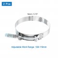 Uxcell T-bolt Hose Clamps 2pcs Working Range 108-116mm 201 Stainless Steel Bolt Intake Intercooler Fo Clamp Tube