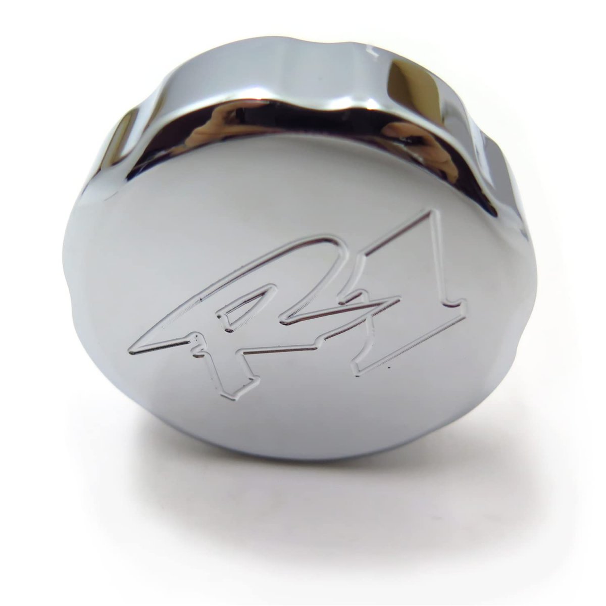 Httmt Mt249-036- Motorcycle Chrome Brake Fluid Reservoir Cap Cover R1 Engraved For 1998-2012 Yzf R1