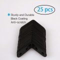 Uxcell 25pcs Angle Bracket Stainless Steel 40x40mm Black Corner Brace Fastener L Shaped Right Brackets Protector Shelf Support