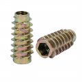 Uxcell M6x25mm Hex Socket Threaded Insert Nuts Bronze Tone 20pcs For Wood Furniture
