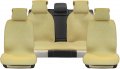 Sojoy Universal Four Seasons Full Set Of Car Seat Cover And Cushions Honeycomb Cloth Tan 