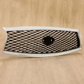 Kuafu Front Grille Grill Compatible With 2014-2017 Infiniti Q50 All Model Bumper Upper Hood Painted Chrome Black Silvery