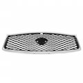 Kuafu Front Grille Grill Compatible With 2014-2017 Infiniti Q50 All Model Bumper Upper Hood Painted Chrome Black Silvery