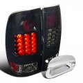 Glossy Black Led Tail Lights Chrome Tailgate Handle Cover Made For And Ford F-150 1997 2003 