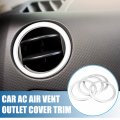 A Absopro Car Ac Air Vent Outlet Cover Ring Trim For Toyota Tundra 2014-2021 Silver Tone Set Of 4